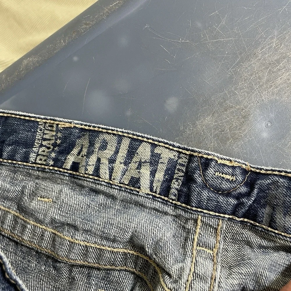 Ariat Jeans Mens 36x30 Blue M4 Bootcut Boundary Low Rise Western Distressed Work